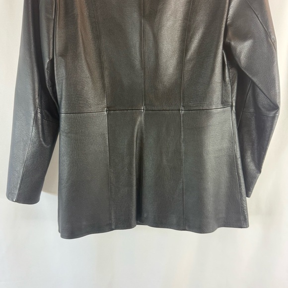 CLIO 100% Leather Jacket Black
Collared Buttons Pockets Lined Size:8 - Picture 10 of 10